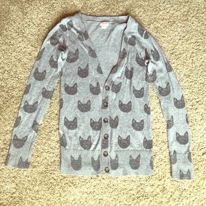 Cat print Mossimo XS long Button-up cardigan